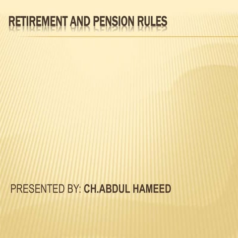 pension and retirement rules in punjab govt, of pakistan