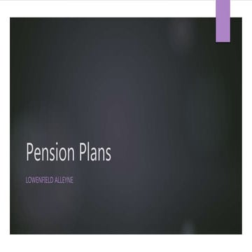 Pension Plans - Jamaica