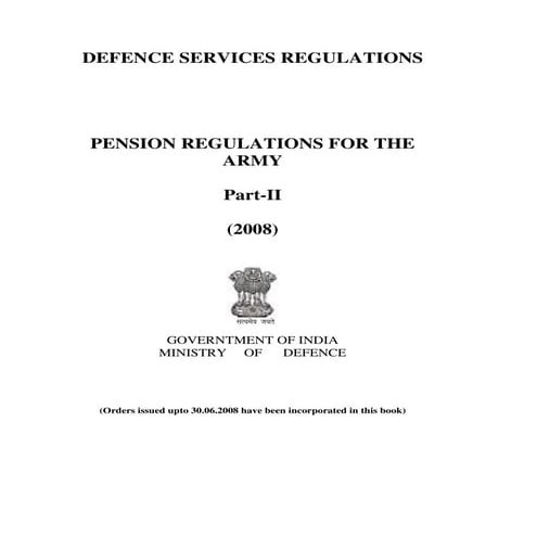Pension Regulations for the Army - Part II | PDF