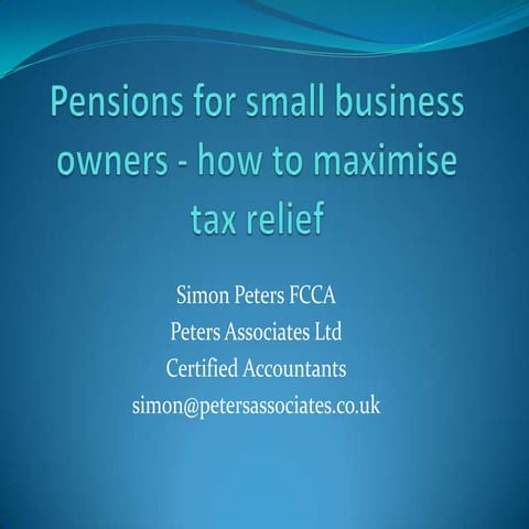 Pensions for small business owners