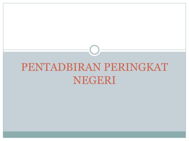 Pentadbiran Peringkat Negeri