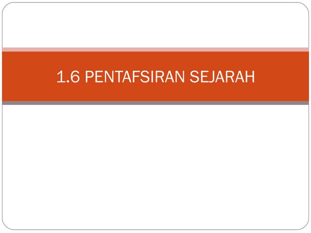 Pentafsiran sejarah