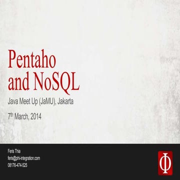 Pentaho and NoSQL