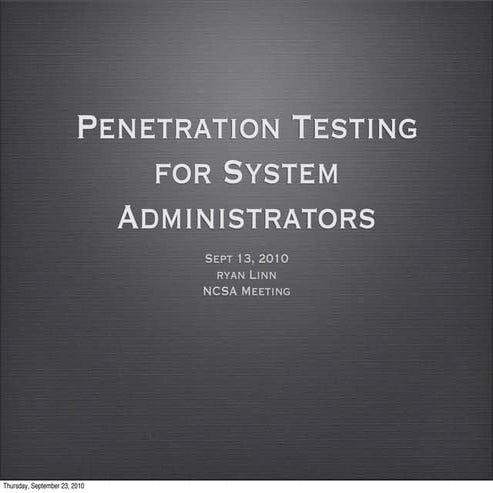 Pen test for sys admin