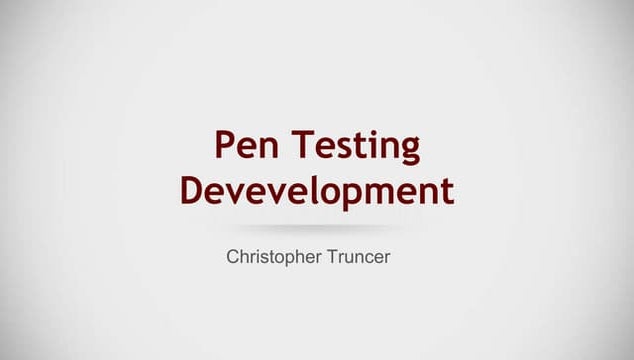 Pen Testing Development