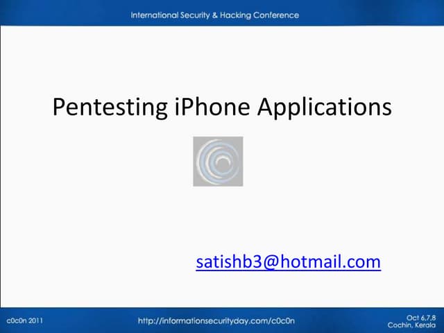 Pentesting iPhone applications