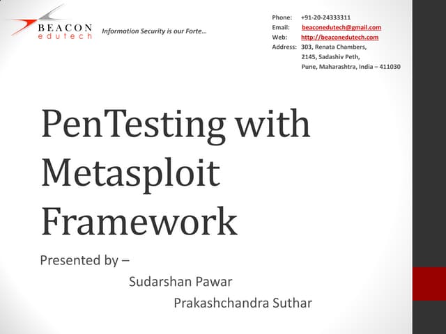 Pentesting with Metasploit