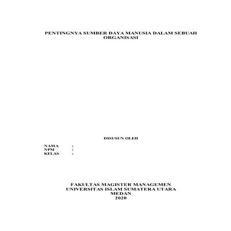Pentingnya sumber daya manusia dalam sebuah organisasi