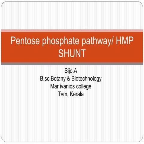 Pentose phosphate pathway,hmp shunt