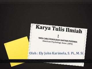 Penulisan Daftar Pustaka