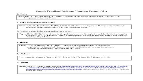 Penulisan rujukan mengikut format apa   contoh (1)
