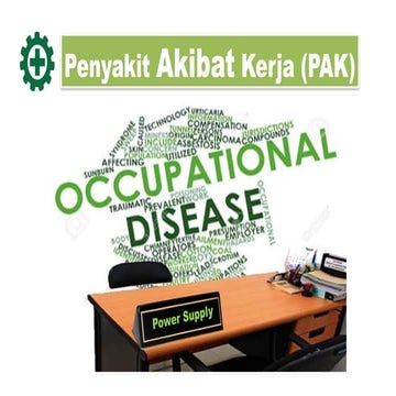 Penyakit Akibat Kerja Pak Ditempat Kerja Pptx