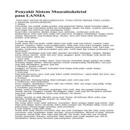 Penyakit sistem musculoskeletal pasa