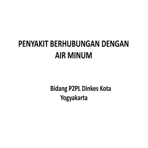 Penyakit Yang Berhubungan Dengan Air Minum