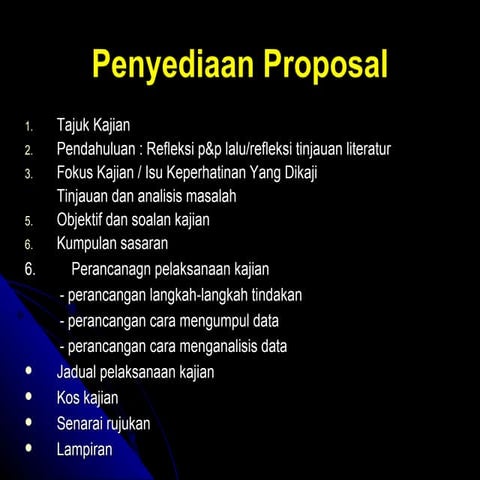 Penyediaan proposal dan pelaksanaan