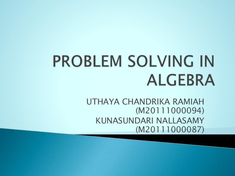 Penyelesaian masalah dalam algebra
