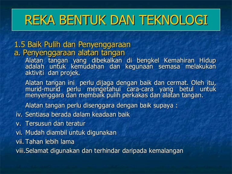 Penyenggaraan Alatan Tangan
