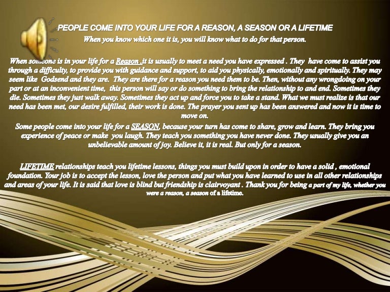 photo People Come Into Your Life For A Reason Poem slideshare