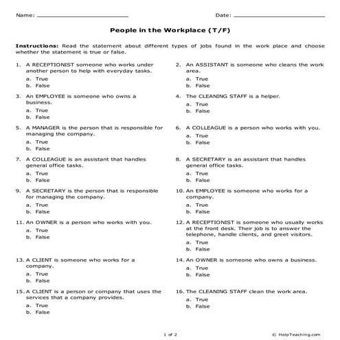 People in the workplace 