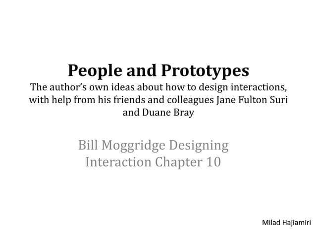 People and prototypes 