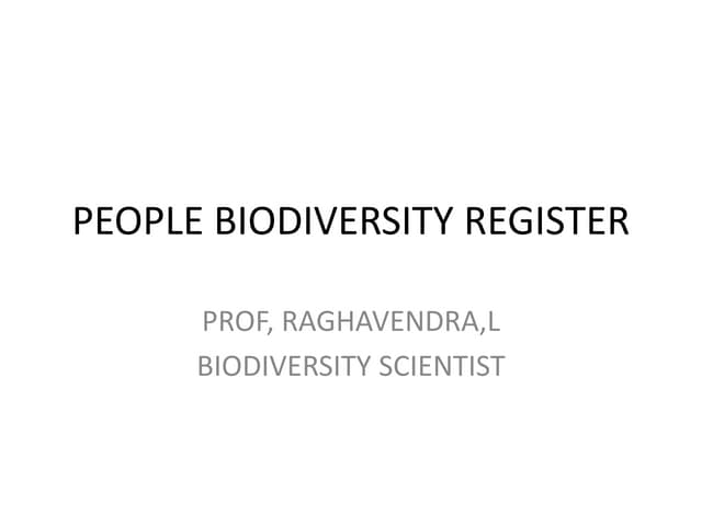 People biodiversity register