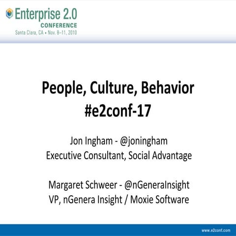 People  culture  behavior   creating social outcomes