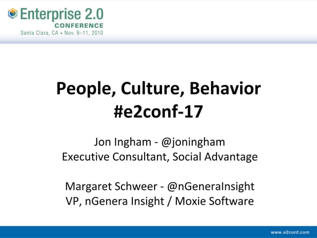 People  culture  behavior   creating social outcomes