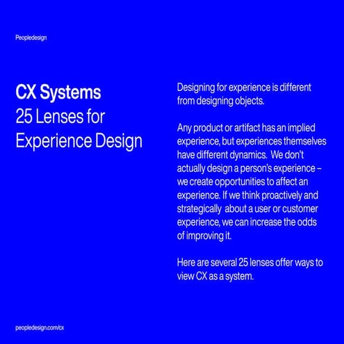 25 Lenses for Customer Experience - Peopledesign