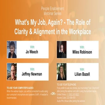 People Enablement: What's My Job, Again? - The Role of Clarity & Alignment in the Workplace