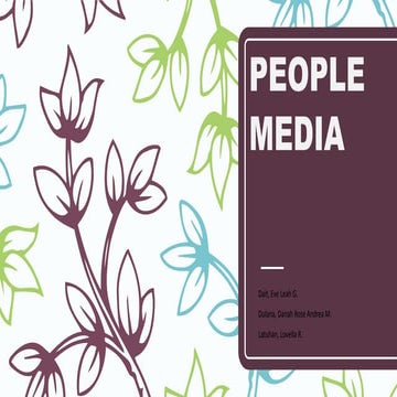 People Media ( Media and Information Literacy for Grade 11)