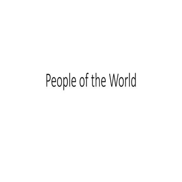 People of the world
