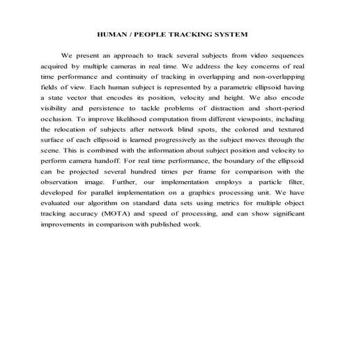 People or human tracking system