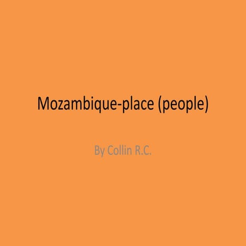 Mozambique Human Characteristics