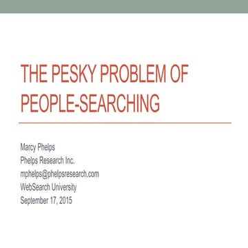 The Pesky Problem of People-Searching