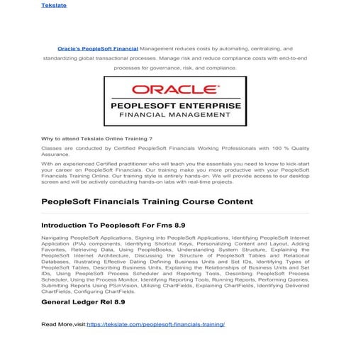 Peoplesoft financials-training