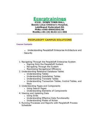 peoplesoft campus solutions training in hyderabad india ecorp institute - People Soft Consultant Resume peoplesoft campus solutions training in hyderabad india ecorp institute - People Soft Consultant Resume