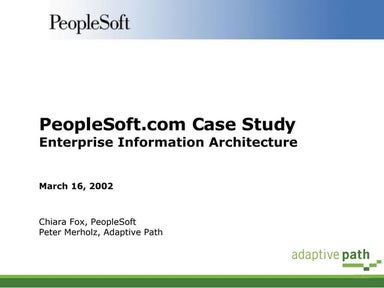 Peoplesoft.com Case Study: Enterprise Information Architecture