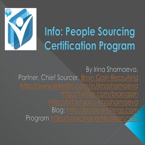 People sourcing certifications-info-session