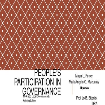 People's Participation in Governance 
