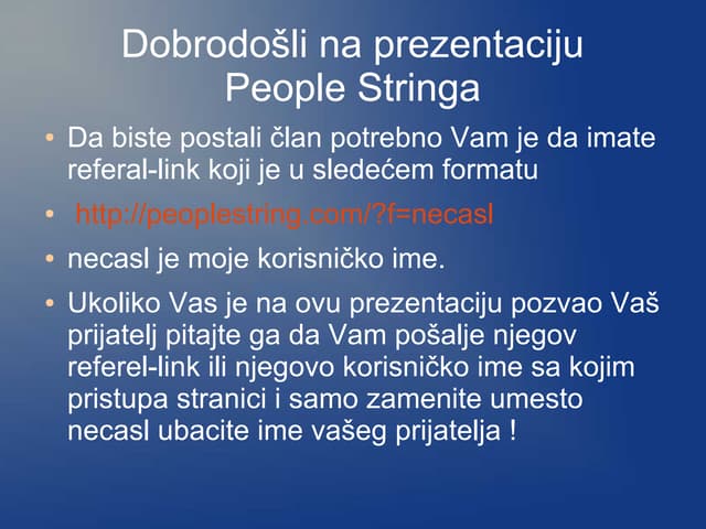 PeopleString Srbija uputstvo za ukljucenje na Srpskom
