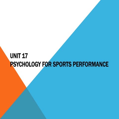 Unit 17 Psychology In Sport