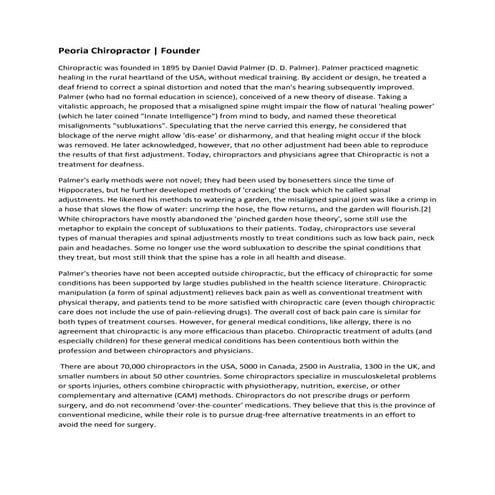 Peoria chiropractor founder