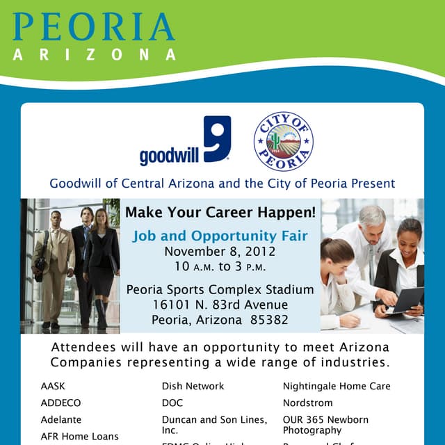 Peoria Regional Job Fair Employer Listing