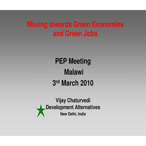 Pep15 Moving Towards Green Economies And Green Jobs