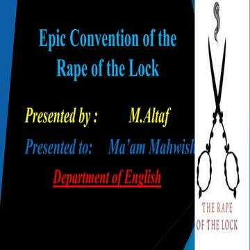 P epic convention of the rape of the lock
