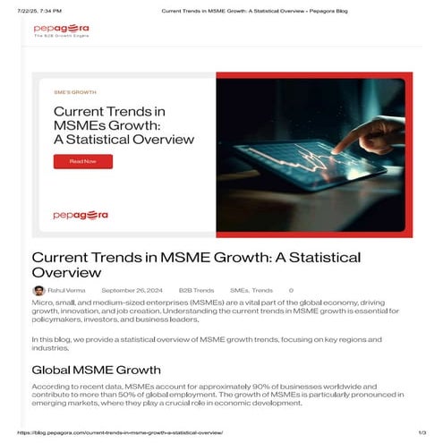 From Local to Global: The Rise of MSME Powerhouses | PDF