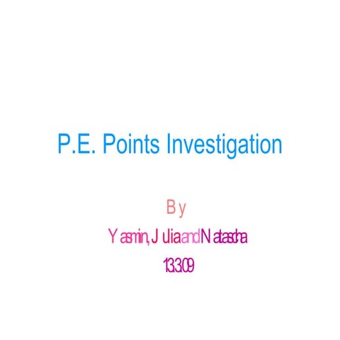 Pe Point InvestigationNKYSJR