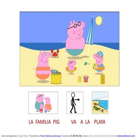 Peppa pig va a la playa (cuento con pictogramas)
