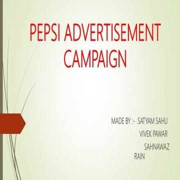 Pepsi advertisement campaign