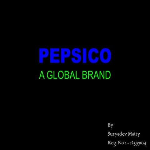 Pepsico a global brand